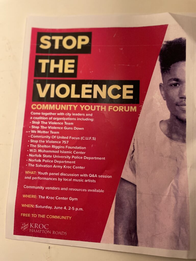 A poster of a young man with the words " stop the violence community youth forum ".